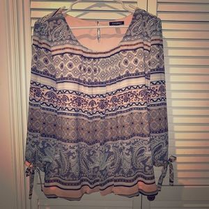 Roz & Ali pink and navy Blouse